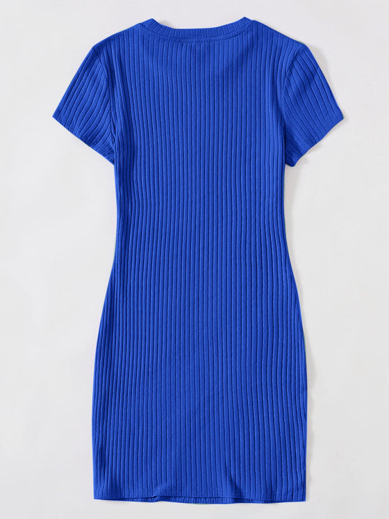 Solid Rib knit Bodycon Dress