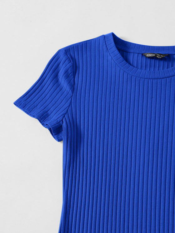 Solid Rib knit Bodycon Dress