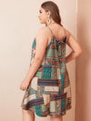 Plus Paisley And Patchwork Print Cami Dress
