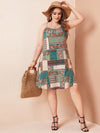 Plus Paisley And Patchwork Print Cami Dress