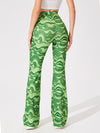 Allover Print Flare Leg Pants