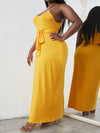 Plus Solid Belted Cami Dress
