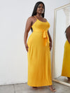 Plus Solid Belted Cami Dress