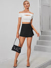 Grommet Eyelets Lace Up Wrap Front Skorts