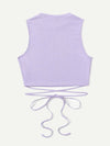 Crisscross Tie Back Crop Tank Top