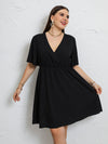 Plus Polka Dot Wrap A line Dress
