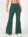 PETITE Plaid Print Flare Leg Pants