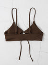 Solid Rib Knot Front Bikini Top
