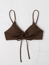 Solid Rib Knot Front Bikini Top