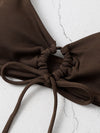 Solid Rib Knot Front Bikini Top