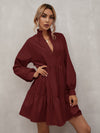 Notch Neck Smock Dress
