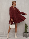 Notch Neck Smock Dress