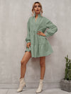 Notch Neck Smock Dress