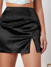 Split Hem Satin Skirt