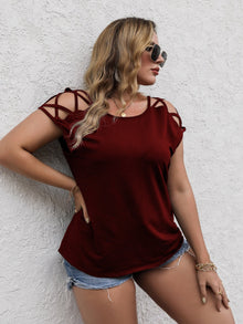  Plus Criss Cross Sleeve Tee