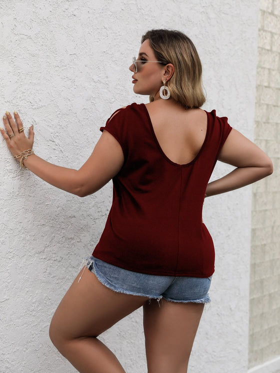 Plus Criss Cross Sleeve Tee