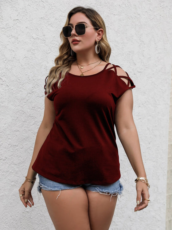 Plus Criss Cross Sleeve Tee