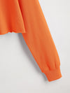 BASICS Neon Orange Drop Shoulder Raw Hem Crop Pullover