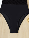 Contrast Fishnet Push Up One Piece Swimsuit