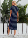 Striped Split Hem Tee Dress