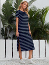 Striped Split Hem Tee Dress