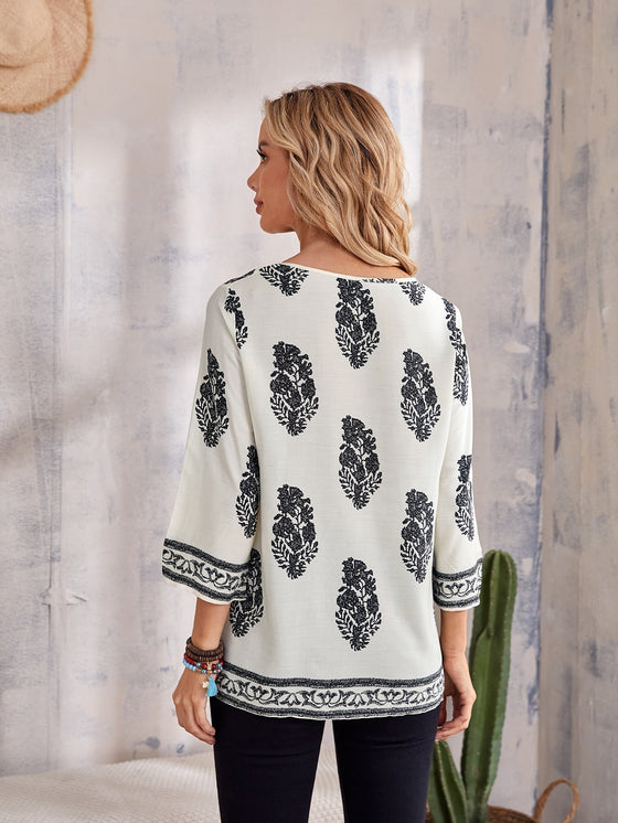 EMERY ROSE Floral Print Top