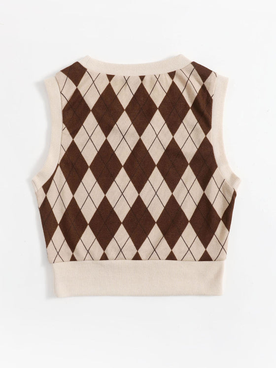 Argyle Pattern Tank Top