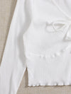 Plus Knot Front Lettuce Trim Rib knit Tee