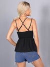 Shirred Back Guipure Lace Cami Top