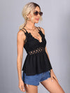 Shirred Back Guipure Lace Cami Top