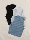 EZwear 3 Pack Mock Neck Rib knit Tank Top