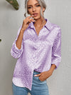 Leopard Jacquard Satin Blouse