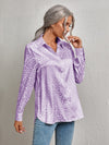 Leopard Jacquard Satin Blouse