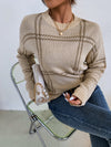 Plaid Pattern Drop Shoulder Sweater