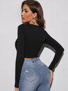 Peekaboo Cross Wrap Front Crop Tee