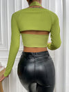 Cross Wrap Tie Front Crop Halter Top Bolero