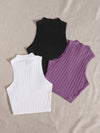 EZwear 3 Pack Mock Neck Rib knit Tank Top
