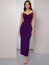 Cowl Neck Ruched Cami Dress