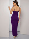 Cowl Neck Ruched Cami Dress