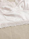 Lace Trim Jacquard Bustier Cami Crop Top