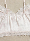 Lace Trim Jacquard Bustier Cami Crop Top