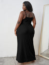Plus Solid Belted Cami Dress