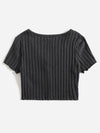 Button Up Rib knit Crop Top