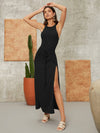 Tie Front Split Thigh Dress