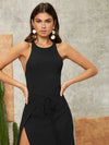 Tie Front Split Thigh Dress