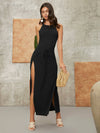 Tie Front Split Thigh Dress