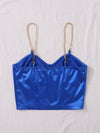 Chain Detail Silky Bustier Cami Crop Top