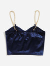 Chain Detail Silky Bustier Cami Crop Top