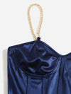 Chain Detail Silky Bustier Cami Crop Top