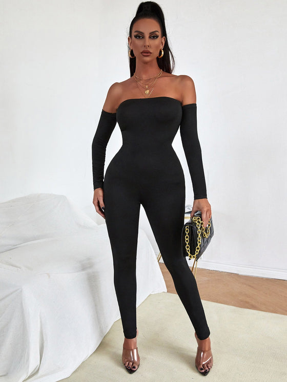 SXY Off Shoulder Bodycon Jumpsuit